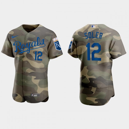 Kansas City Kansas City Royals #12 Jorge Soler Men’s Nike 2021 Armed Forces Day Authentic MLB Jersey -Camo Men’s->kansas city royals->MLB Jersey