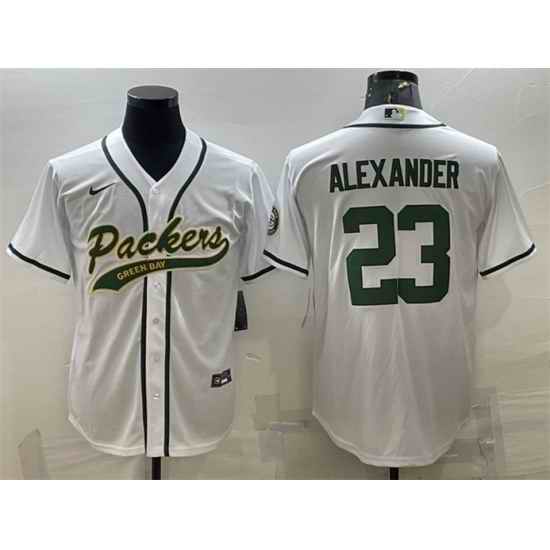 Men Green Bay Packers #23 Jaire Alexander White With Patch Cool Base Stitched Baseball Jersey->green bay packers->NFL Jersey