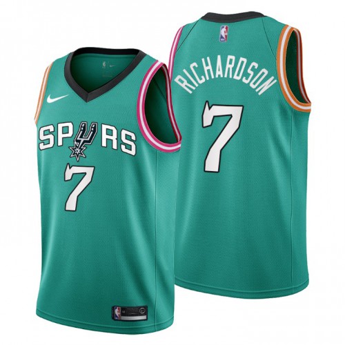 Nike San Antonio Spurs #7 Josh Richardson Men’s 2022-23 City Edition NBA Jersey – Cherry Blossom Teal Men’s->san antonio spurs->NBA Jersey