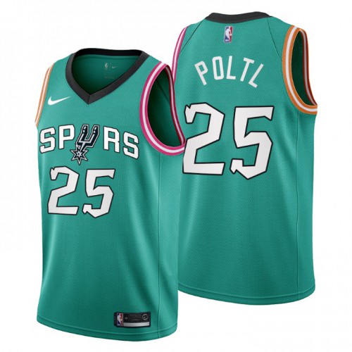 Nike San Antonio Spurs #25 Jakob Poltl Men’s 2022-23 City Edition NBA Jersey – Cherry Blossom Teal Men’s->san antonio spurs->NBA Jersey
