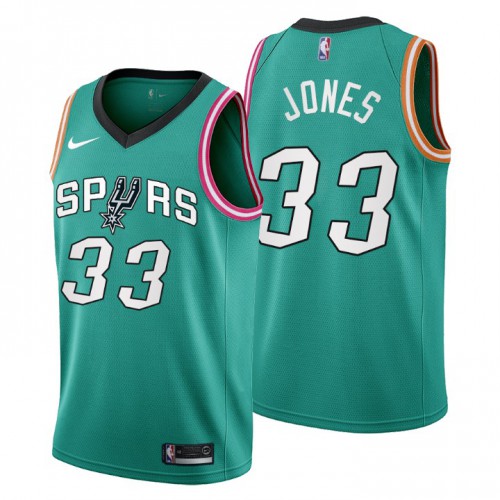 Nike San Antonio Spurs #33 Tre Jones Men’s 2022-23 City Edition NBA Jersey – Cherry Blossom Teal Men’s->san antonio spurs->NBA Jersey