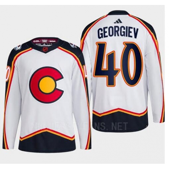 Men Colorado Avalanche 40 Alexandar Georgiev White 2022 #23 Reverse Retro Stitched Jersey->colorado avalanche->NHL Jersey