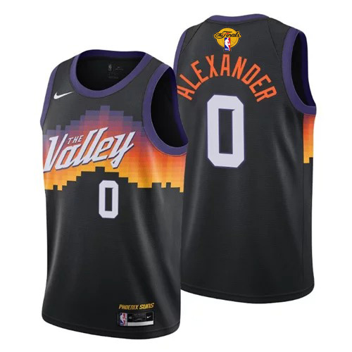 Nike Phoenix Suns #0 Ty-Shon Alexander Men’s 2021 NBA Finals Bound City Edition Jersey Black Men’s->youth nba jersey->Youth Jersey