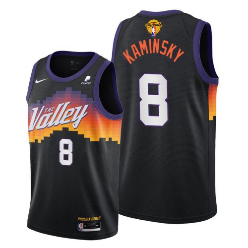 Nike Phoenix Suns #8 Frank Kaminsky Men’s 2021 NBA Finals Bound City Edition Jersey Black Men’s->youth nba jersey->Youth Jersey