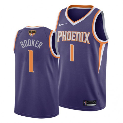 Nike Phoenix Suns #1 Devin Booker Men’s 2021 NBA Finals Bound Swingman Icon Edition Jersey Purple Men’s->youth nba jersey->Youth Jersey