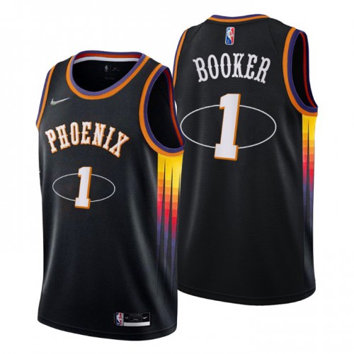 Phoenix Phoenix Suns #1 Devin Booker Men’s Nike Black 2021/22 Swingman NBA Jersey – City Edition Men’s->phoenix suns->NBA Jersey