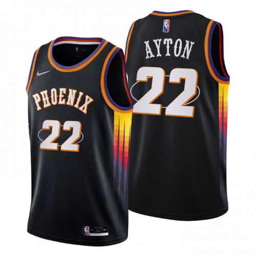 Phoenix Phoenix Suns #22 Deandre Ayton Men’s Nike Black 2021/22 Swingman NBA Jersey – City Edition Men’s->phoenix suns->NBA Jersey