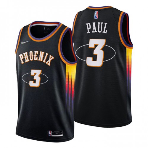 Phoenix Phoenix Suns #3 Chris Paul Men’s Nike Black 2021/22 Swingman NBA Jersey – City Edition Men’s->phoenix suns->NBA Jersey