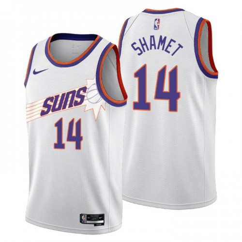 Nike Phoenix Suns #14 Landry Shamet Men’s 2022-23 City Edition NBA Jersey – Cherry Blossom White Men’s->phoenix suns->NBA Jersey