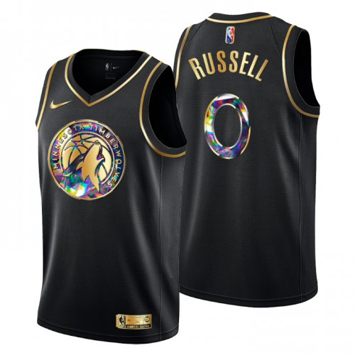 Minnesota Minnesota Timberwolves #0 D’Angelo Russell Men’s Golden Edition Diamond Logo 2021/22 Swingman Jersey – Black Men’s->minnesota timberwolves->NBA Jersey