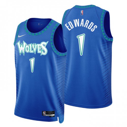 Minnesota Minnesota Timberwolves #1 Anthony Edwards Men’s Nike Royal 2021/22 Swingman NBA Jersey – City Edition Men’s->minnesota timberwolves->NBA Jersey