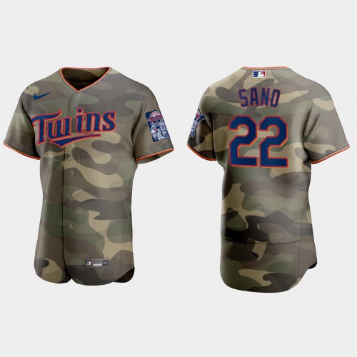 Minnesota Minnesota Twins #22 Miguel Sano Men’s Nike 2021 Armed Forces Day Authentic MLB Jersey -Camo Men’s->minnesota twins->MLB Jersey