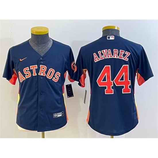 Youth Houston Astros #44 Yordan Alvarez Navy With Patch Cool Base Stitched Jerseys->youth mlb jersey->Youth Jersey