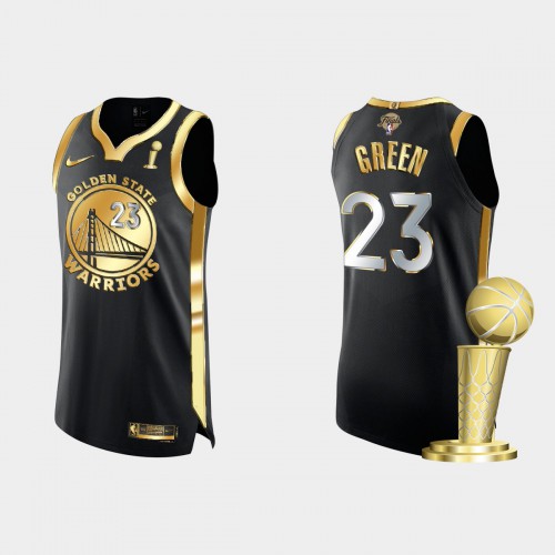 Golden State Golden State Warriors #23 Draymond Green Men’s Nike Golden Black 2021-22 NBA Finals Champions Authentic Jersey Men’s->golden state warriors->NBA Jersey