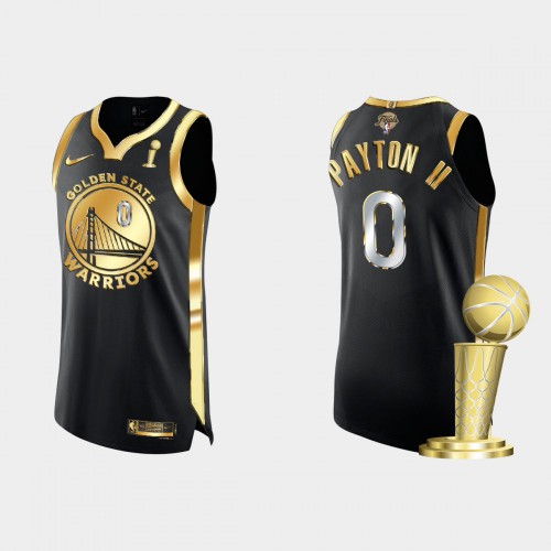 Golden State Golden State Warriors #0 Gary Payton II Men’s Nike Golden Black 2021-22 NBA Finals Champions Authentic Jersey Men’s->golden state warriors->NBA Jersey