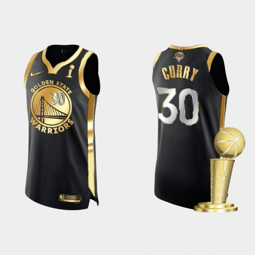 Golden State Golden State Warriors #30 Stephen Curry Men’s Nike Golden Black 2021-22 NBA Finals Champions Authentic Jersey Men’s->golden state warriors->NBA Jersey