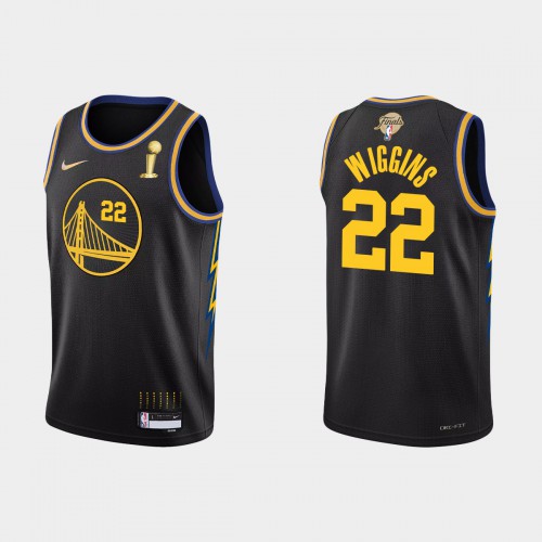 Golden State Golden State Warriors #22 Andrew Wiggins Men’s Nike Black 2021-22 NBA Finals Champions Swingman Jersey Men’s->golden state warriors->NBA Jersey