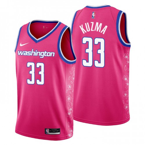 Nike Washington Wizards #33 Kyle Kuzma Men’s 2022-23 City Edition NBA Jersey – Cherry Blossom Pink Men’s->washington wizards->NBA Jersey
