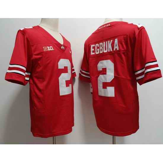 Men Nike Ohio State Buckeyes #2 Emeka Egbuka Red College Football Jersey->->NCAA Jersey
