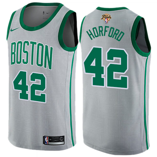Nike Boston Celtics #42 Al Horford Gray Women’s 2022 NBA Finals Swingman City Edition Jersey Womens->women nba jersey->Women Jersey
