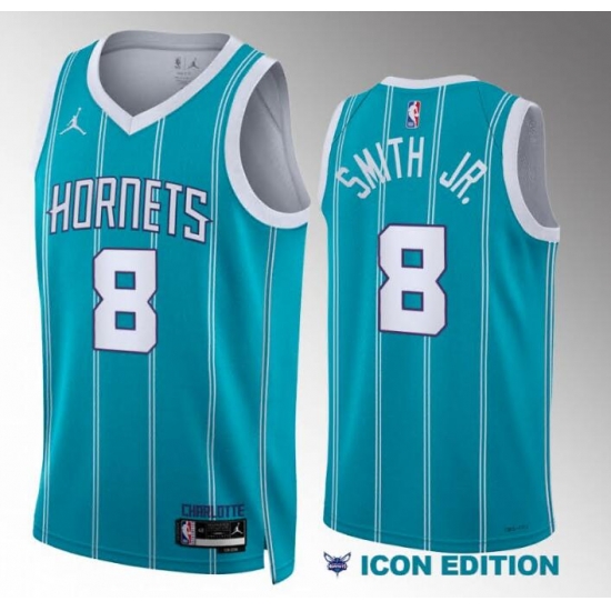 Dennis Smith Jr. Charlotte Hornets #8 Teal Jersey 2022-23 Icon Edition Swingman->charlotte hornets->NBA Jersey