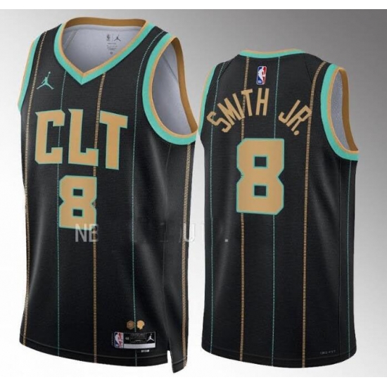 Charlotte Hornets Dennis Smith Jr. 2022-23 City Edition Black #8 Jersey Swingman->charlotte hornets->NBA Jersey