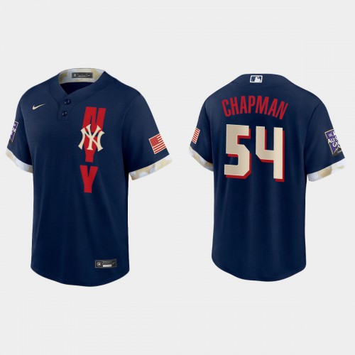 New York New York Yankees #54 Aroldis Chapman 2021 Mlb All Star Game Fan’s Version Navy Jersey Men’s->new york yankees->MLB Jersey