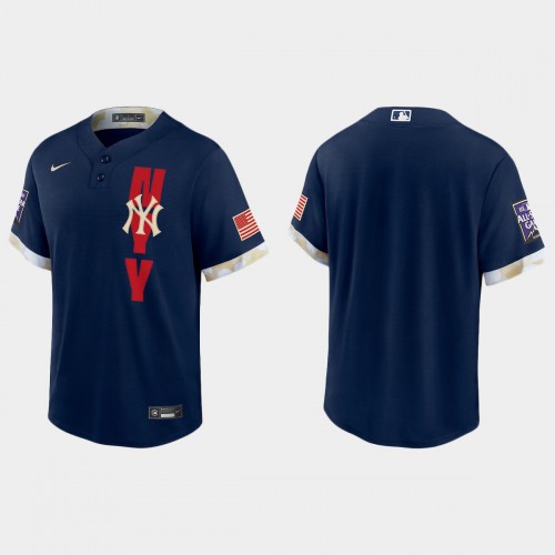 New York New York Yankees 2021 Mlb All Star Game Fan’s Version Navy Jersey Men’s->new york yankees->MLB Jersey