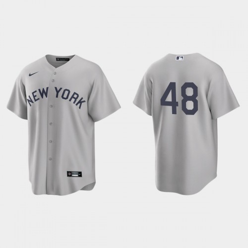 New York New York Yankees #48 Anthony Rizzo Men’s Nike Gray 2021 Field of Dreams MLB Jersey Men’s->new york yankees->MLB Jersey