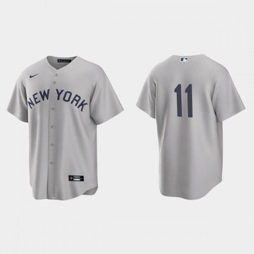 New York New York Yankees #11 Brett Gardner Men’s Nike Gray 2021 Field of Dreams Game MLB Jersey Men’s->youth mlb jersey->Youth Jersey