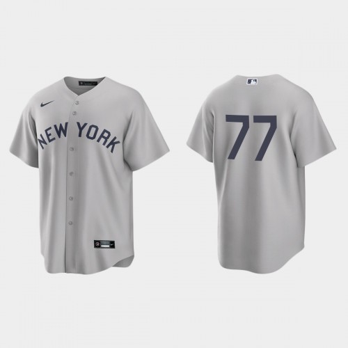 New York New York Yankees #77 Clint Frazier Men’s Nike Gray 2021 Field of Dreams Game MLB Jersey Men’s->new york yankees->MLB Jersey