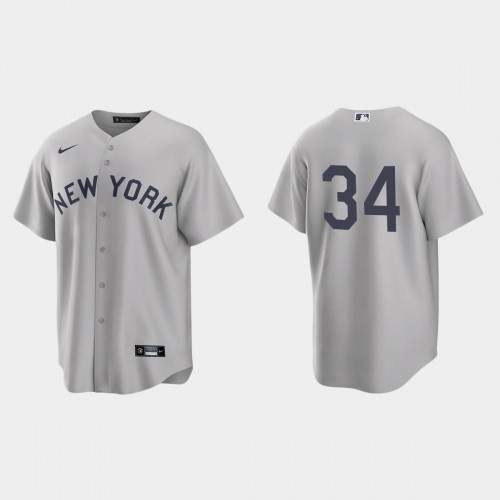 New York New York Yankees #34 Justin Wilson Men’s Nike Gray 2021 Field of Dreams Game MLB Jersey Men’s->new york yankees->MLB Jersey