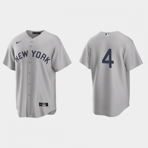 New York New York Yankees #4 Lou Gehrig Men’s Nike Gray 2021 Field of Dreams Game MLB Jersey Men’s->new york yankees->MLB Jersey