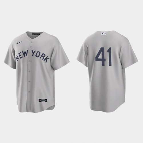 New York New York Yankees #41 Miguel Andujar Men’s Nike Gray 2021 Field of Dreams Game MLB Jersey Men’s->new york yankees->MLB Jersey