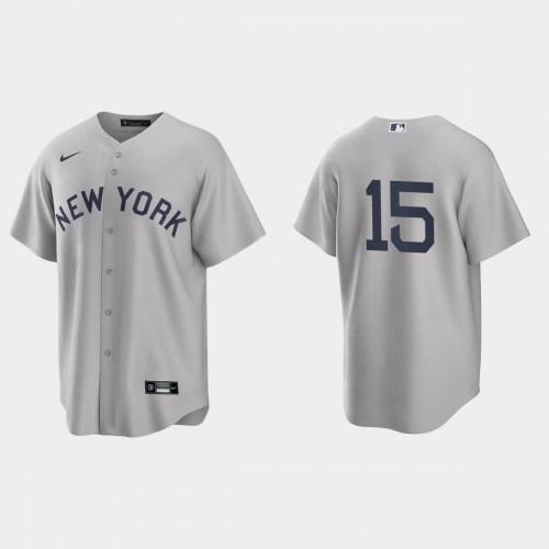 New York New York Yankees #15 Thurman Munson Men’s Nike Gray 2021 Field of Dreams Game MLB Jersey Men’s->new york yankees->MLB Jersey