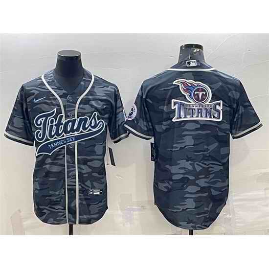 Men Tennessee Titans Grey Camo Team Big Logo With Patch Cool Base Stitched Baseball Jersey->tennessee titans->NFL Jersey
