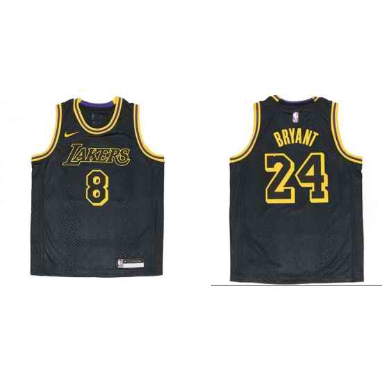 Custom Men Nike Los Angeles Lakers City Edition #8 24 Mamba Week Black Jerseys->los angeles lakers->NBA Jersey