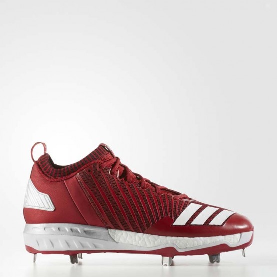 Mens Power Red/White/Metallic Silver Adidas Boost Icon 3 Cleats Baseball Shoes 113ZWHDA->Adidas Men->Sneakers