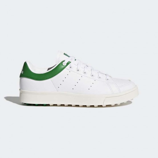 Kids White/Green Adidas Adicross Classic Golf Shoes 123HMJUK->Adidas Kids->Sneakers
