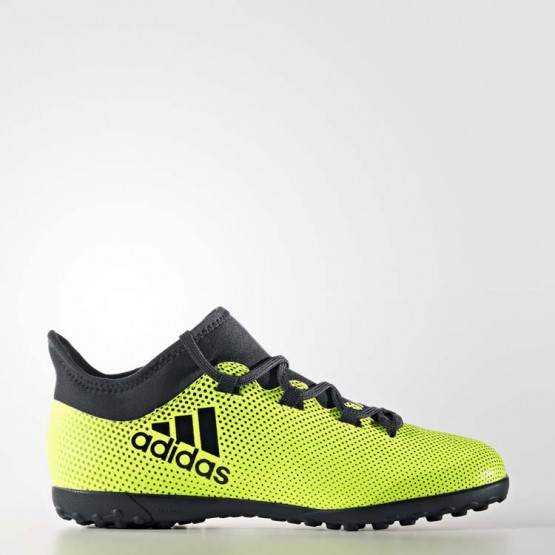 Kids Solar Yellow/Legend Ink/Electricity Adidas X Tango 17.3 Turf Soccer Cleats 137CUQMN->Adidas Kids->Sneakers