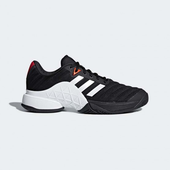 Mens Core Black/White/Light Scarlet Adidas Barricade 2018 Tennis Shoes 137WBEUY->Adidas Men->Sneakers