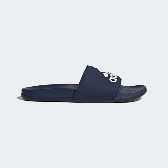 Mens Collegiate Navy/White Adidas Adilette Cloudfoam Plus Logo Slides Training Shoes 273QKSFL->Adidas Men->Sneakers