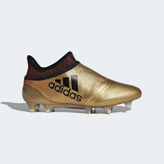 Kids Tactile Gold Metallic/Black/Infrared Adidas X 17+ Purespeed Firm Ground Cleats Soccer Cleats 307TBQCS->Adidas Kids->Sneakers