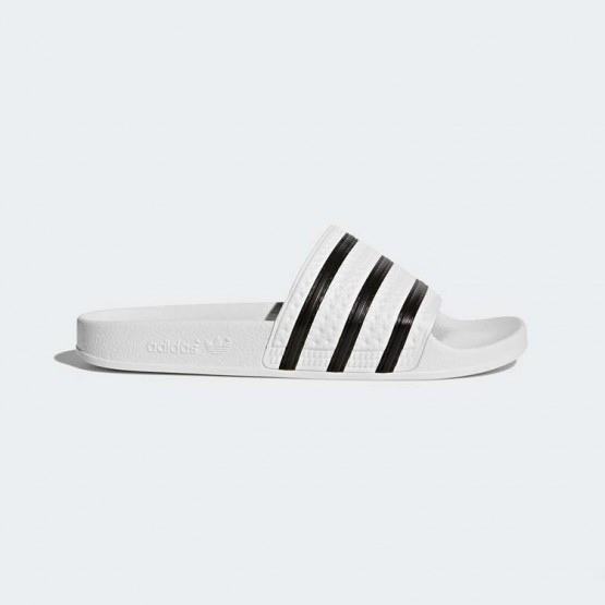 Mens White/Black Adidas Originals Adilette Slides Shoes 311FUBDK->Adidas Men->Sneakers