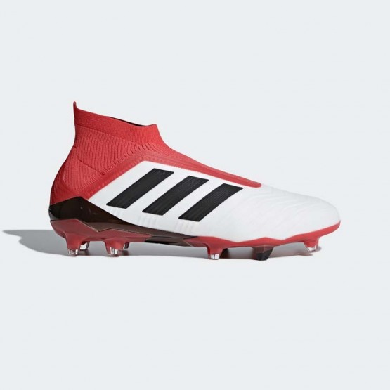 Mens White/Black Adidas Predator 18+ Firm Ground Cleats Soccer Cleats 329BEUKN->Adidas Men->Sneakers