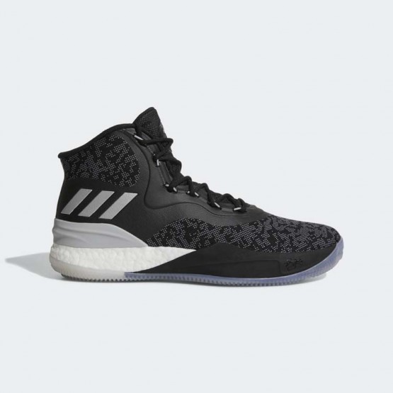 Mens Core Black/Metallic Silver/Grey Adidas D Rose 8 Basketball Shoes 392URQYD->Adidas Men->Sneakers