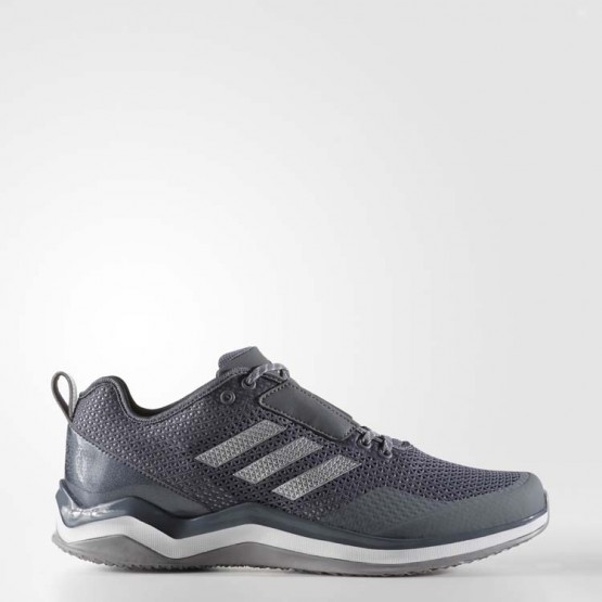 Mens Onix/Metallic Silver/White Adidas Speed Trainer 3 Baseball Shoes 396FDPJI->Adidas Men->Sneakers