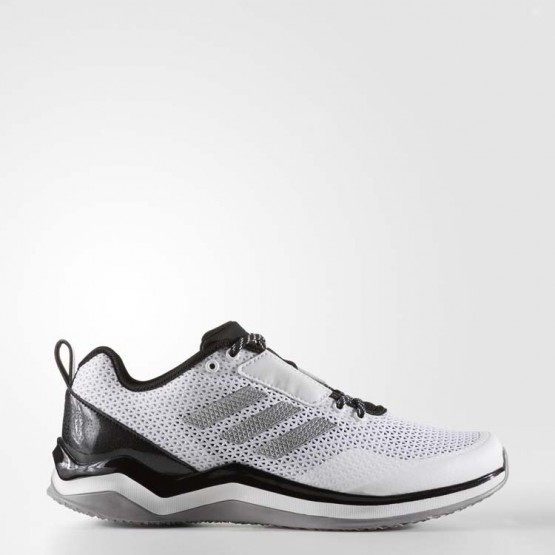 Mens White Ftw/Metallic Silver/Black Adidas Speed Trainer 3 Baseball Shoes 401IEQRU->->Sneakers