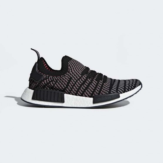 Mens Core Black/Grey/Solar Pink Adidas Originals Nmd_r1 Stlt Primeknit Shoes 415IXWOK->Adidas Men->Sneakers