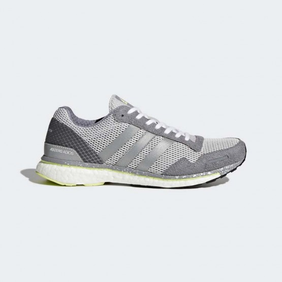 Womens Grey/Metallic Silver Adidas Adizero Adios 3 Running Shoes 417DKJXZ->Adidas Women->Sneakers